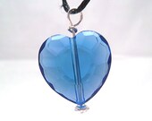 Dark Blue Valentine's Day Heart Necklace