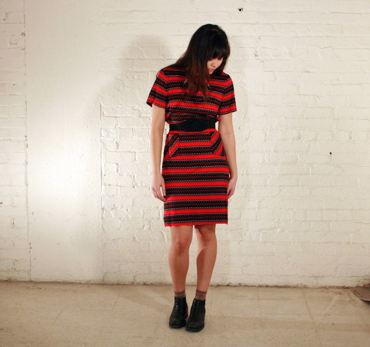 CUT IT OUT Geometric Dress - late 60s - osfm