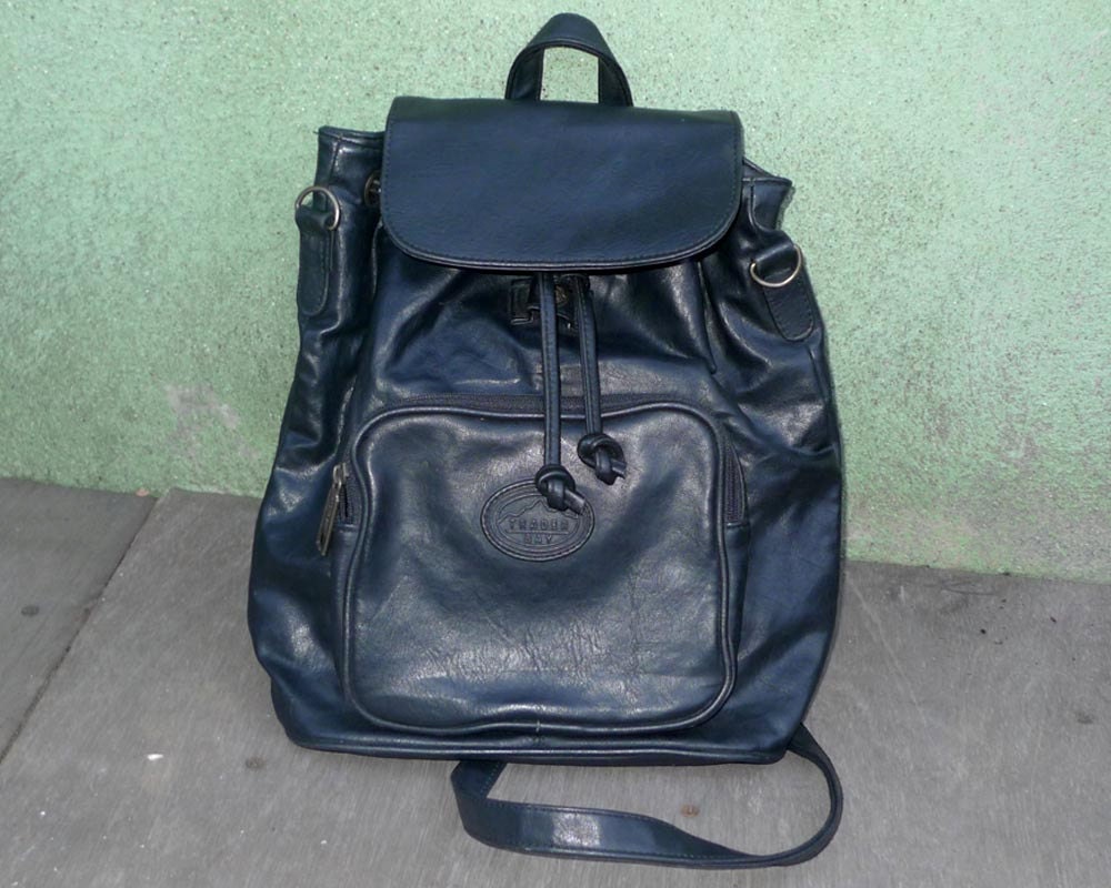 Mini Back Pack Vintage 90s Black Leather