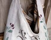 BLUME - reconstructed vintage / antique grain sack sling tote