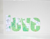 20% SALE Vintage Map LOVE Gift Card Peppermint