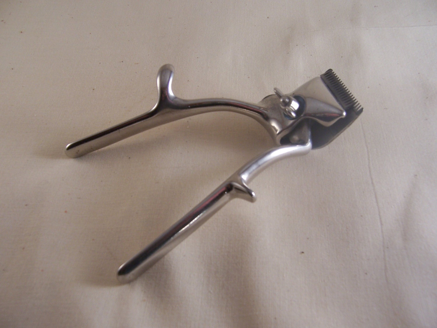 Mid-century shiny metal hair clippers-Vintage "Marine" hairclippers-hand-held