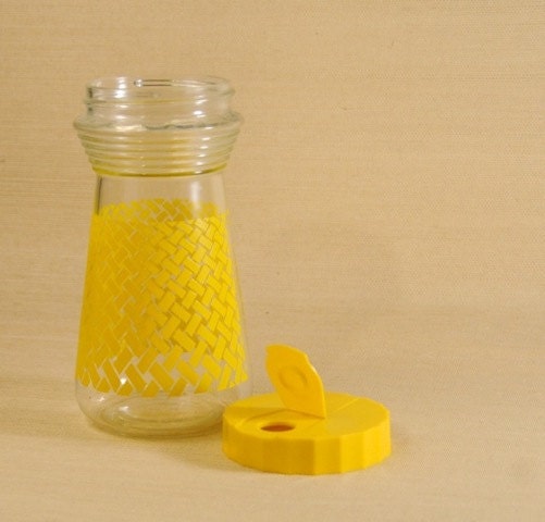 Yellow Glass Juice Pitcher
