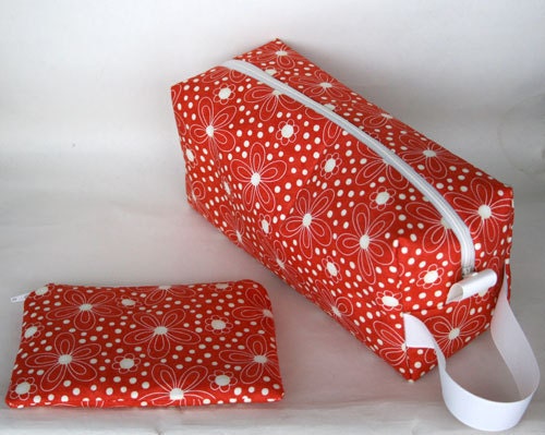 Cream and Red Flowers Large Box bag