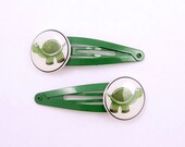 2 Turtle Hair Clips.  Turtle Barrettes.