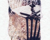 Metallic Industrial Vintage Chrome Silver Reflective Art Deco Teapot Photograph Shiny Lines 8 X 8 Abstract Polaroid Transfer