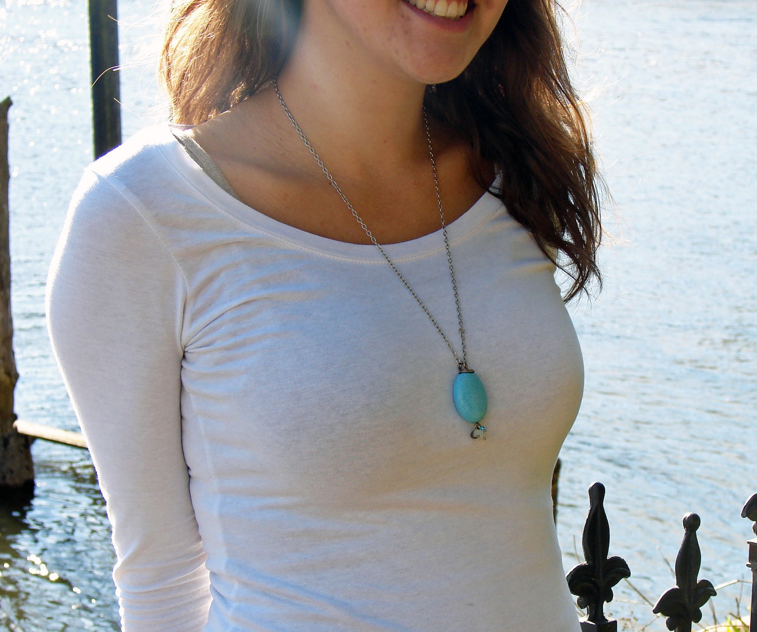turquoise necklace, labradorite, moon stone, swaravski crystals,