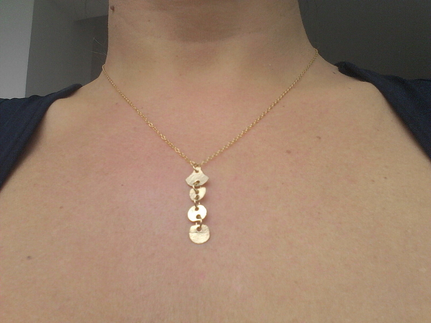 ONE OF A KIND 14K Gold filled disk Necklace,  everyday necklace, Delicate, Feminine