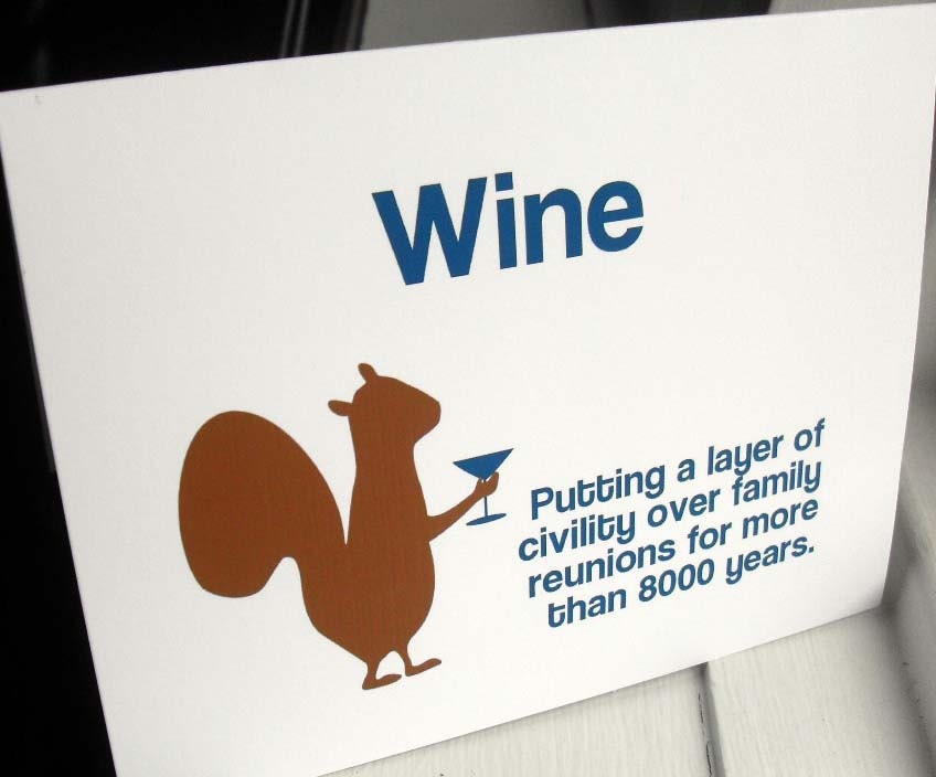 Funny card - squirrels and wine (WG143)