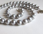 Grey Pearl Classic Knotted Necklace