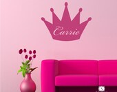 Princess Crown Wall Decal - Personalized Vinyl Wall  Sticker Transfer