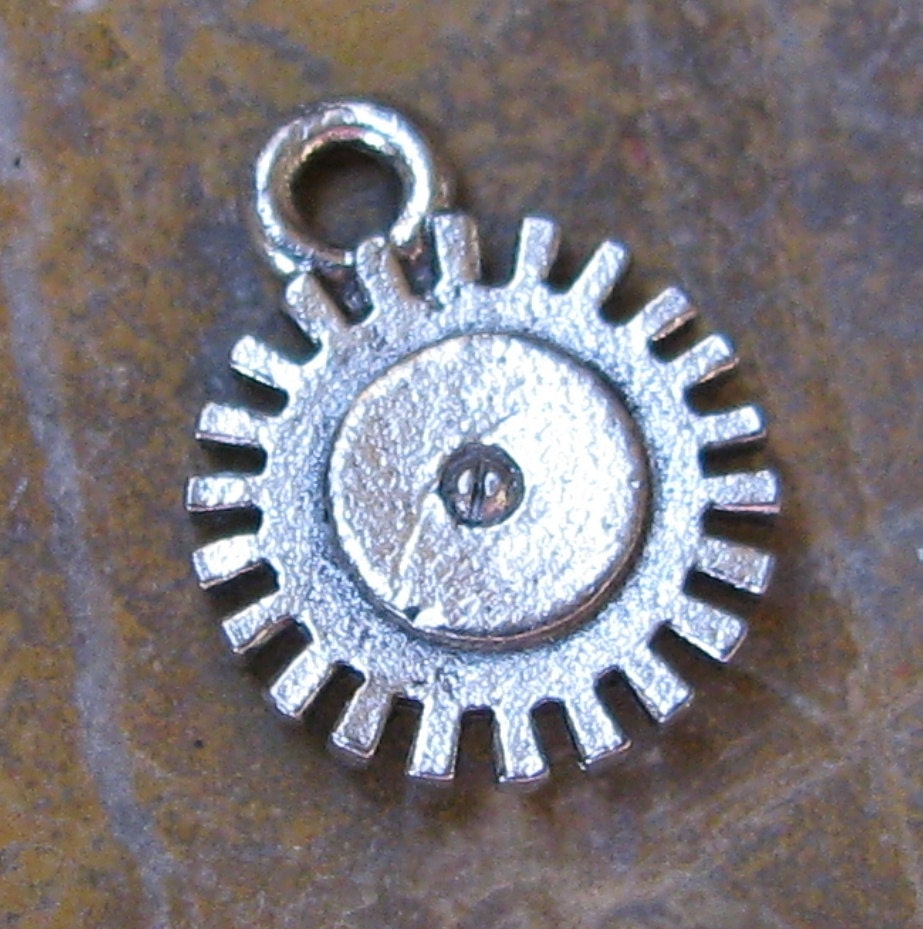 Watch Gear Steampunk Charms Antique Silver 1382 - 6 pieces