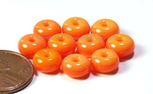 Handmade Lampwork Beads Glass Orange SPACER SHOP