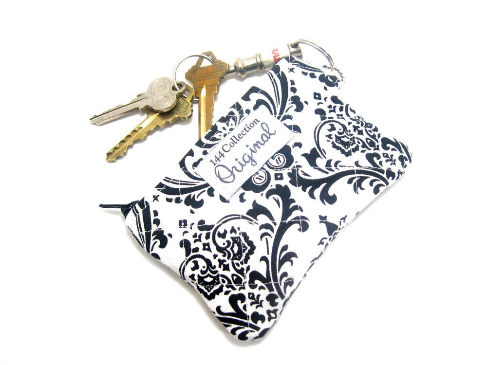 Quilted Coin Purse - Madison Damask Quilted Change Purse