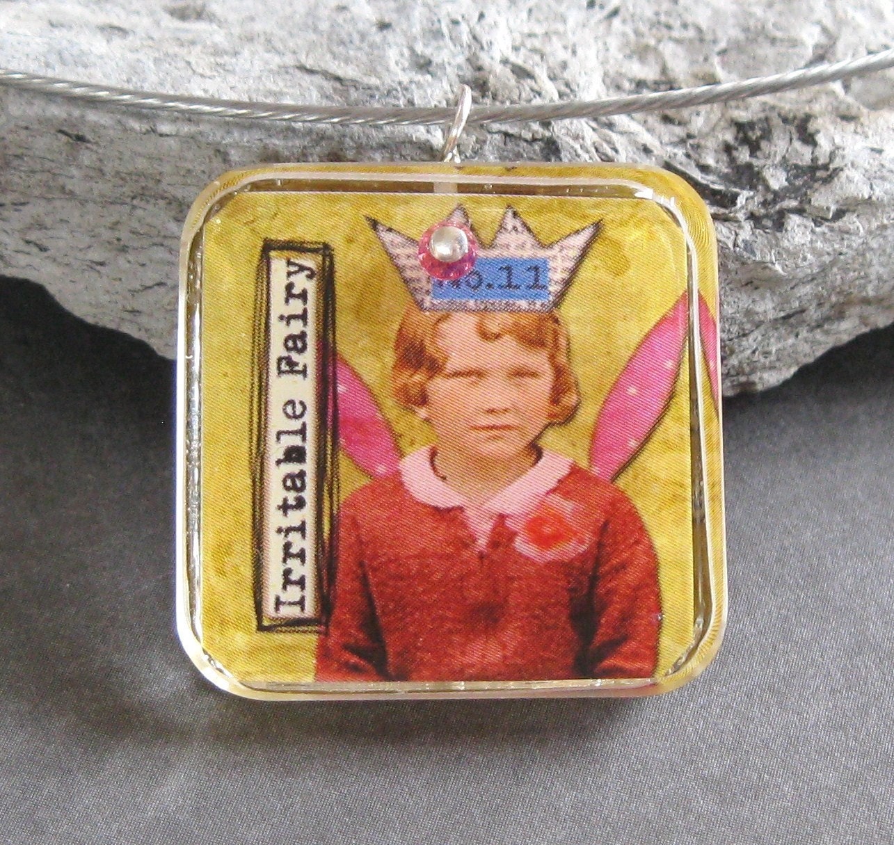 Irritable Fairy Princess Tiara sterling silver swarovski pendant necklace Hippie Chic Boutique