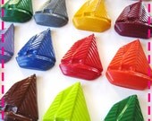 SAILBOAT CRAYONS Birthday Party FAVORS - Party Pack of Twenty (20) - Red, Yellow, Pink, Green, Purple, Orange, Blue, Turquoise, Lime, Etc.