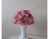 Pink Hydrangeas - Floral arrangement - Shabby Cottage Home decor - 6miles