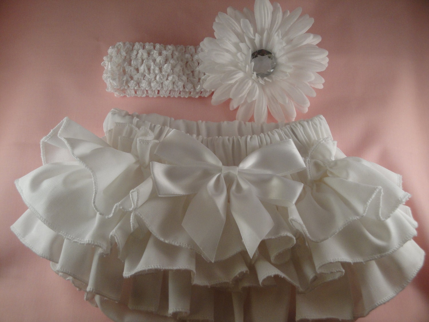 Snow White Sassy Ruffle Diaper Cover Ruffle Butts Ruffle Bloomers With Matching Headband