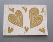 Valentines Love Heart Lino Print