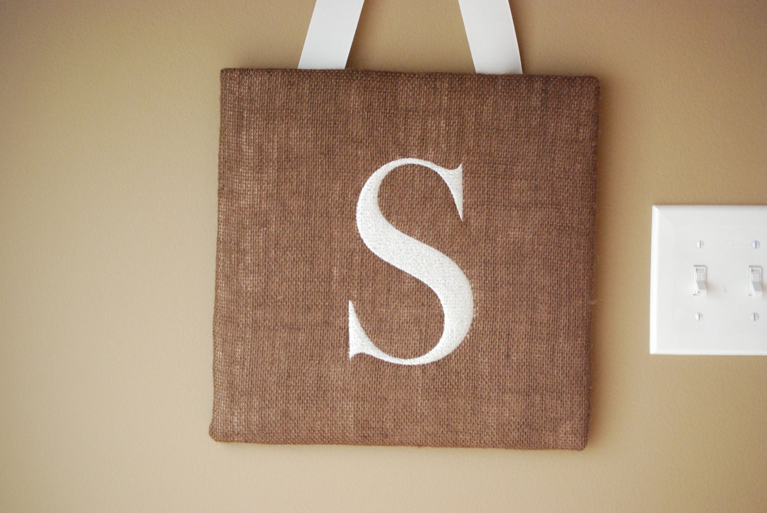 Chocolate Burlap Wall Monogram -Wall Letter-Burlap-Home decor- personalized home decor