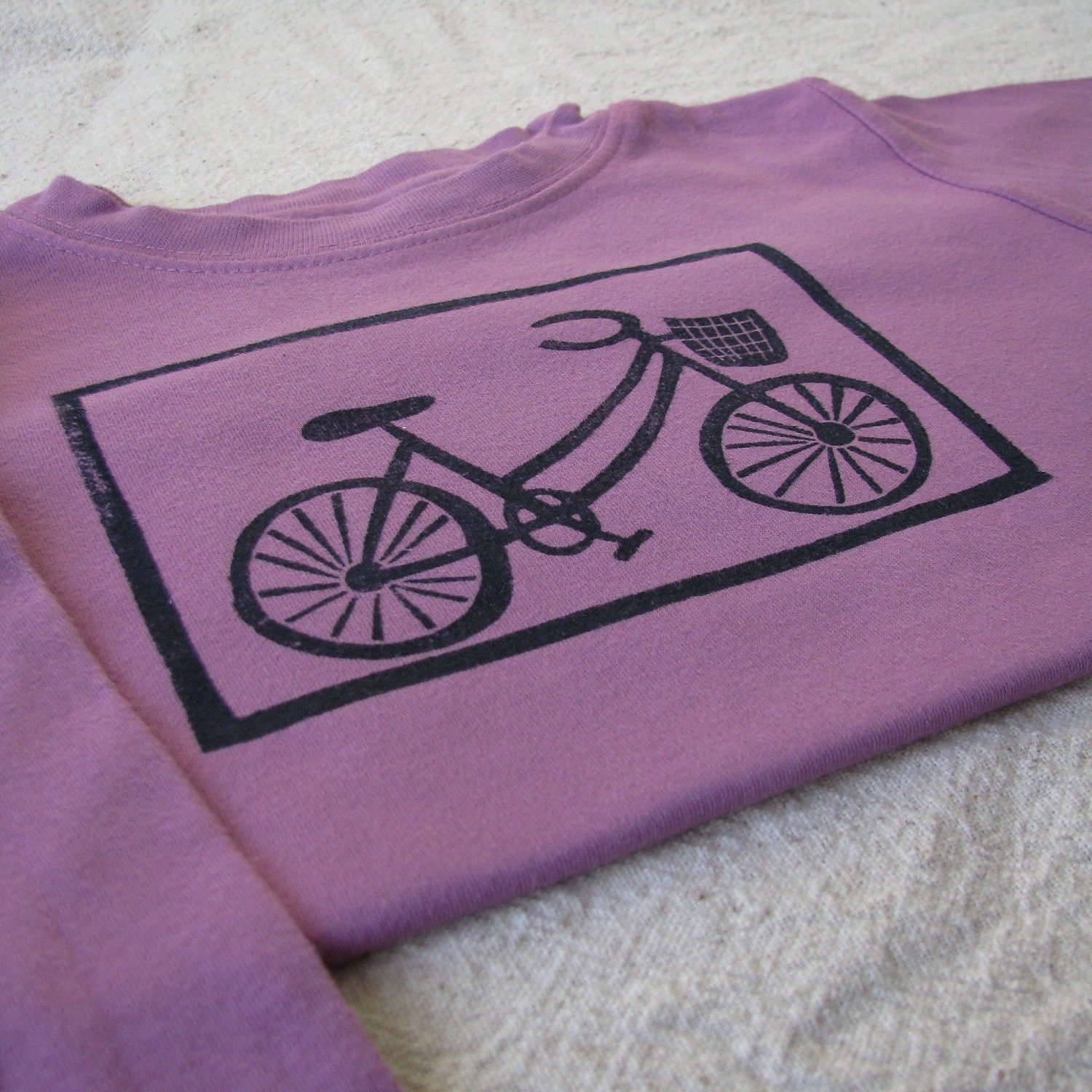 Long Sleeve Bike Shirt, Handdyed, Block printed, 2T Size