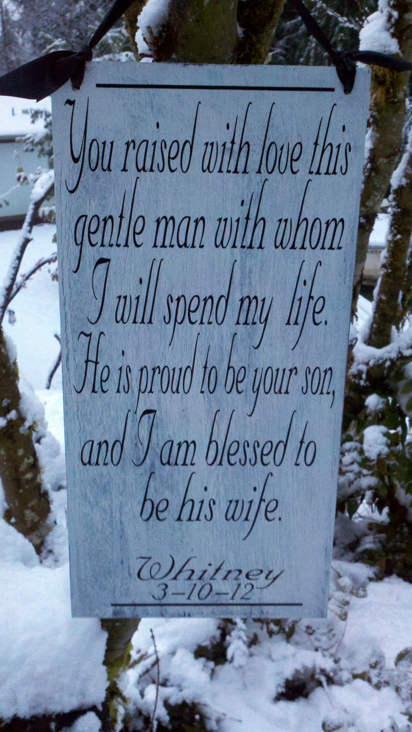Mother of the Groom Gift, Shabby Chic, Distressed Finish. This is sure to bring happy tears, Wedding Sign