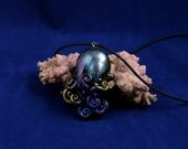 Deep Space Octopus Necklace - Polymer Clay Cephalopod Jewelry