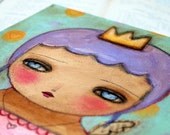 ORIGINAL PAINTING - Angel Of Love - Original 8x10 Inches Mixed Media Painting on Canvas By Danita Art
