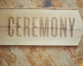 Birch Wood Ceremony Arrow Sign for Rustic Wedding