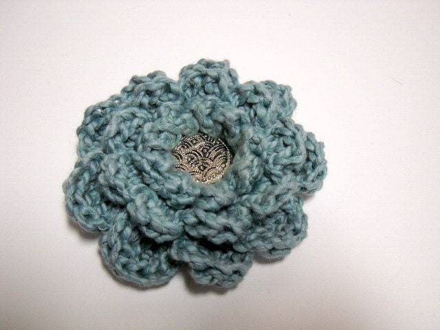 Flower Lapel Pin/ Scarf Pin /  Crocheted