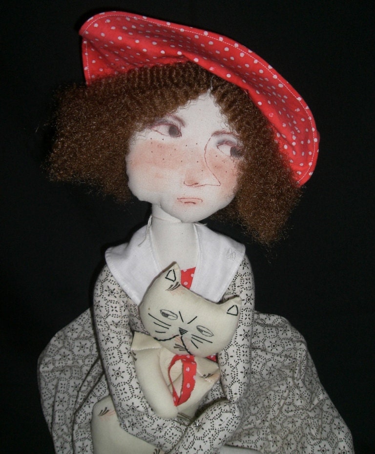 Handmade Folk Art Doll - Mary Bell Brown