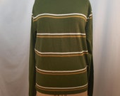 Vintage Men's Sweater - Olive Green Soft Wool Blend Sweater - Size Medium to Large