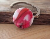 Purse Hanger Fused Glass - Cranberry Salmon