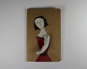 Moleskine Cahier journal - ruled - woman in a red dress