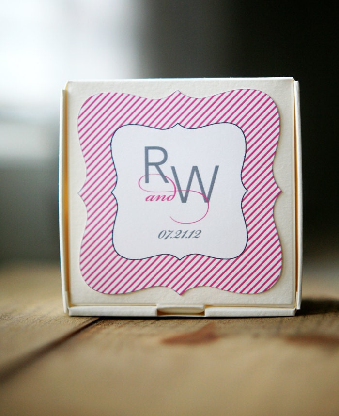 Custom Stickers - Patterned DieCut Wedding Stickers, Address Labels