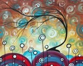 Abstract Art Original Whimsical Landscape Painting Artwork MADART  24x24  EVERLASTING