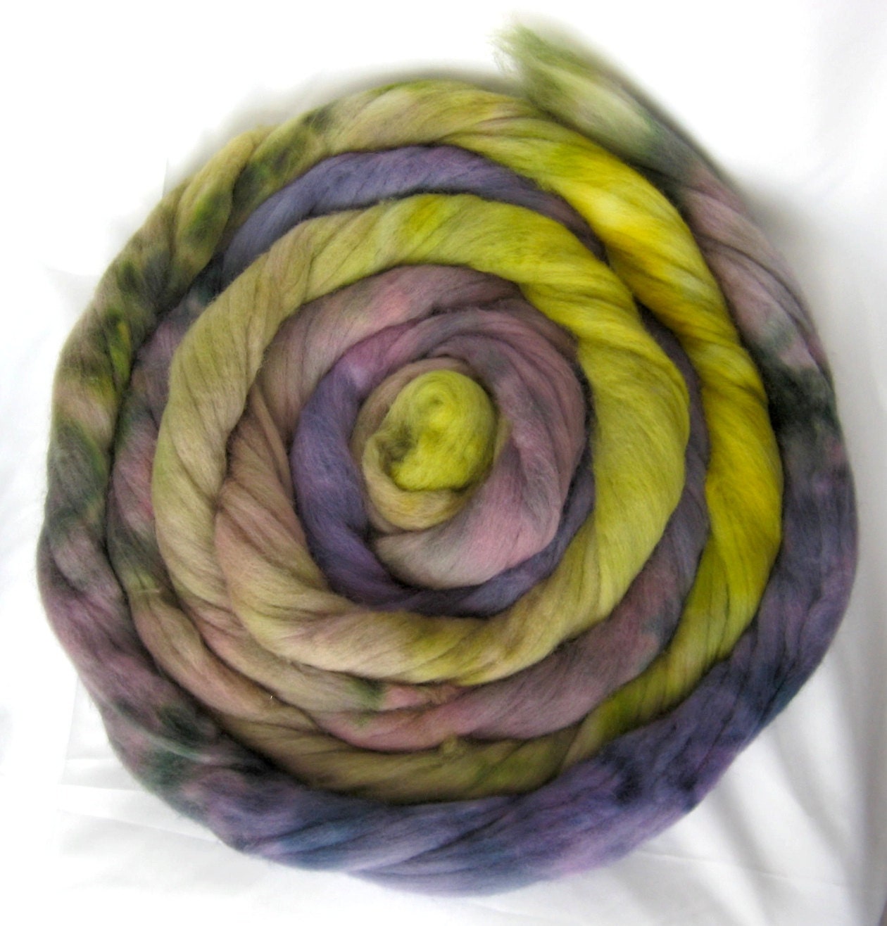 Polwarth wool Top, Absinthe, 4oz hand painted