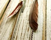 Siobhan Roxanne....Sleek Chocolate Feather and Sterling Silver Earrings