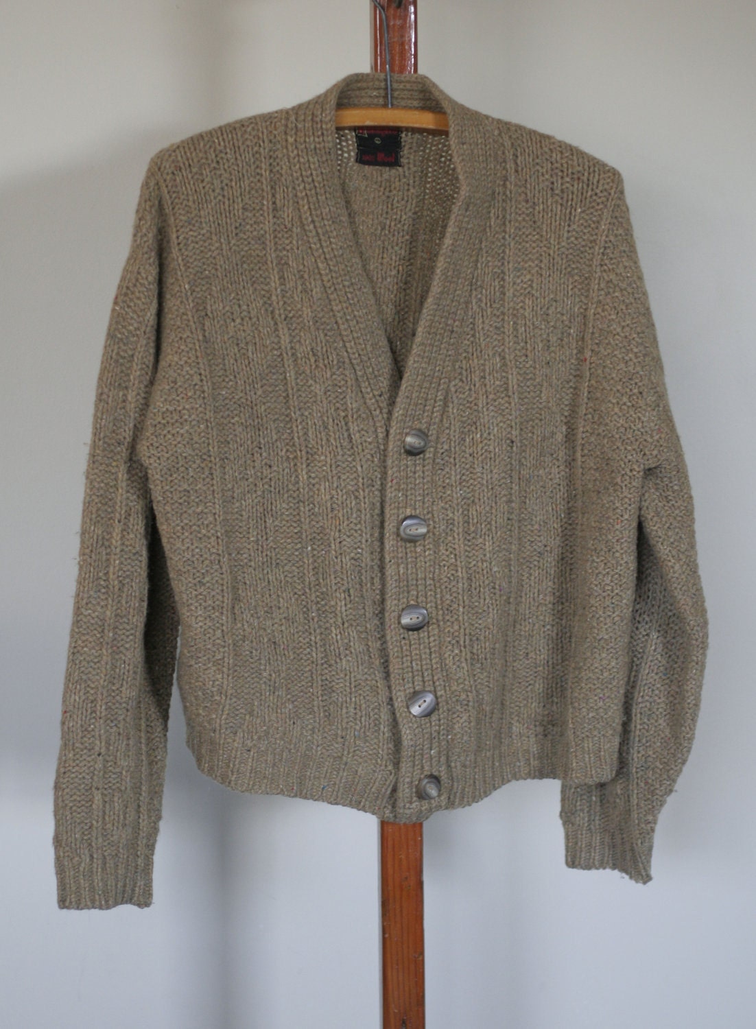 vintage mens wool vee neck cardigan grunge style