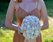 Deposit on a rose gold champagne brooch bouquet -- made to order bridal bouquet