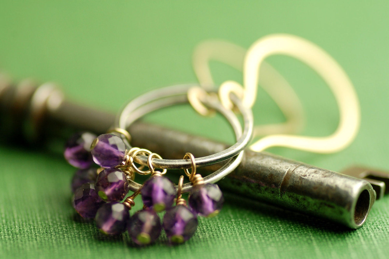 Amethyst, Sterling Silver & 14k Gold-filled Earrings