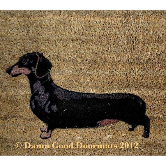 Daschund Hand Painted doormat