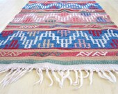 Tribal Flatwoven Rug with Chevron Pattern 36" x 23"