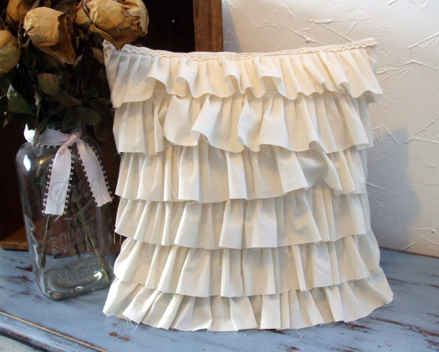Ruffled Muslin Pillow