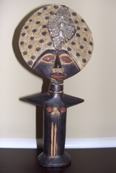 Handmade Carved Wood African Statue Collectible Artifact