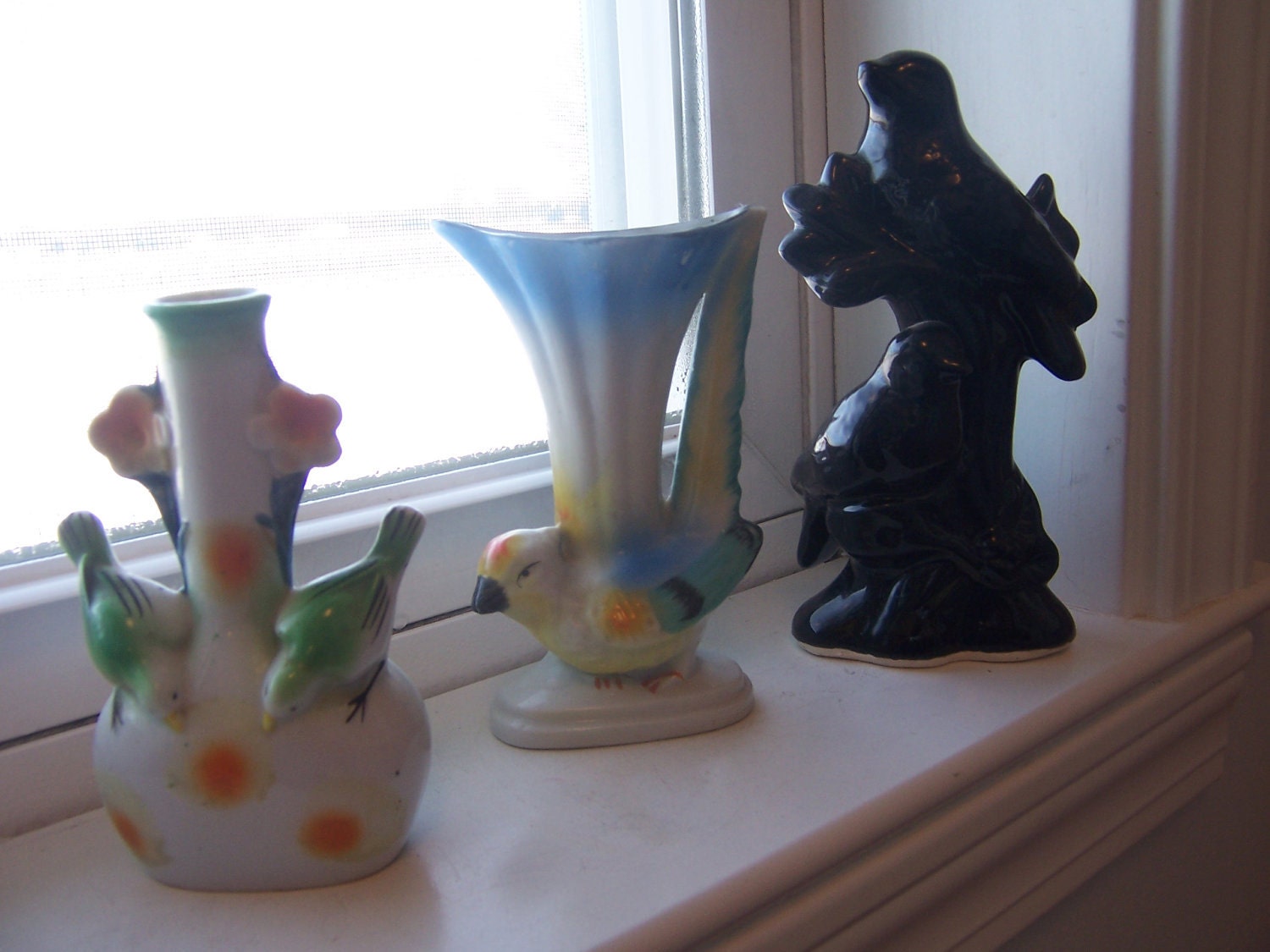 1950s instant collection of three bird statues-vintage vases and figurine collectionSALE