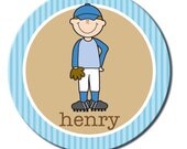 Baseball Player Melamine Plate - Personalized - Baseball