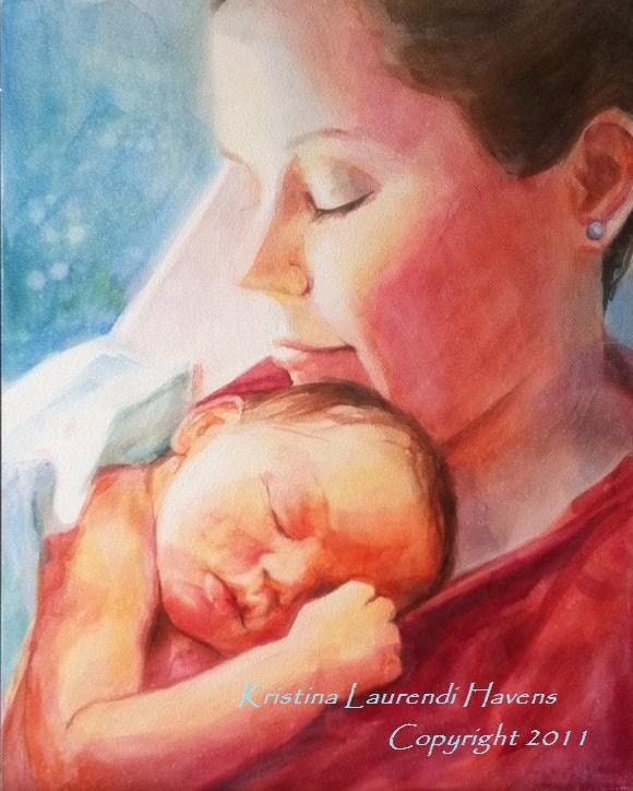 Custom Portrait Of Mother and Child from Your Photograph