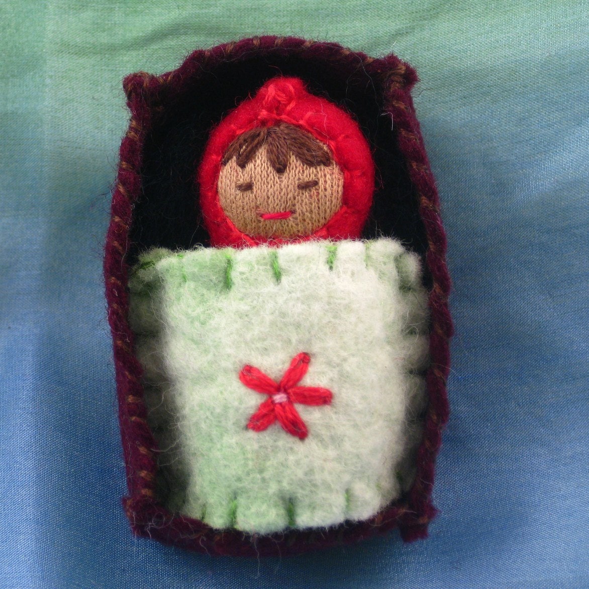 Flower Box Baby Doll in Red- Waldorf inspired