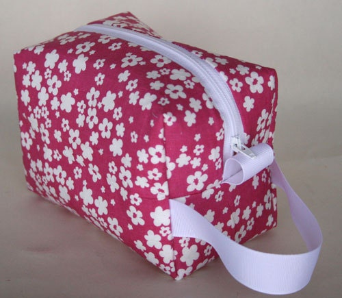OOK Hot Pink Flowers Spectrum Piddly Bag